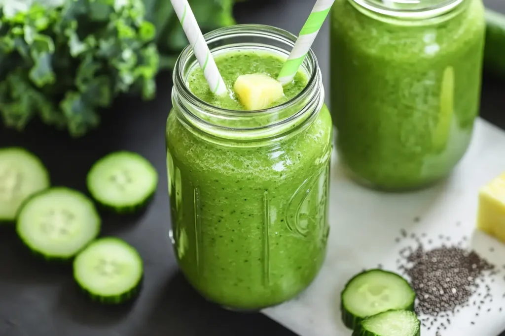 3 day detox weight loss smoothie with green ingredients