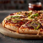 Square recipe card photo of Big Mac pizza slice