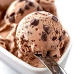 Single scoop of chocolate chocolate chip ice cream