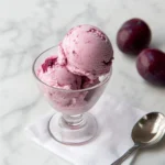 Plum ice cream scoops