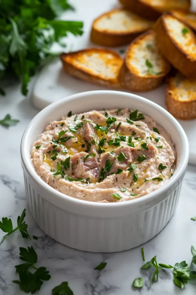 smoked tuna dip with crostini