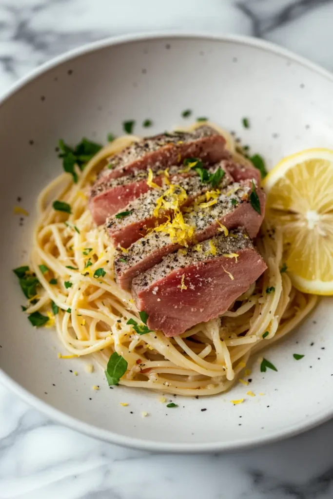 smoked tuna steak pasta with lemon