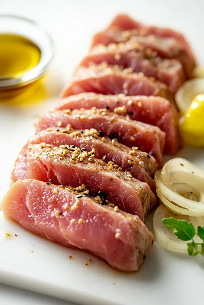 sliced smoked tuna steak appetizer