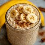 top view banana cinnamon overnight oats