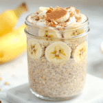 banana cinnamon overnight oats recipe in mason jar