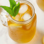 green tea and lemonade recipe in mason jar