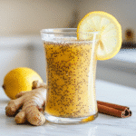 Zepbound drink recipe with chia, lemon, and ginger