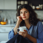 Woman reflecting on Zepbound insomnia in the morning light