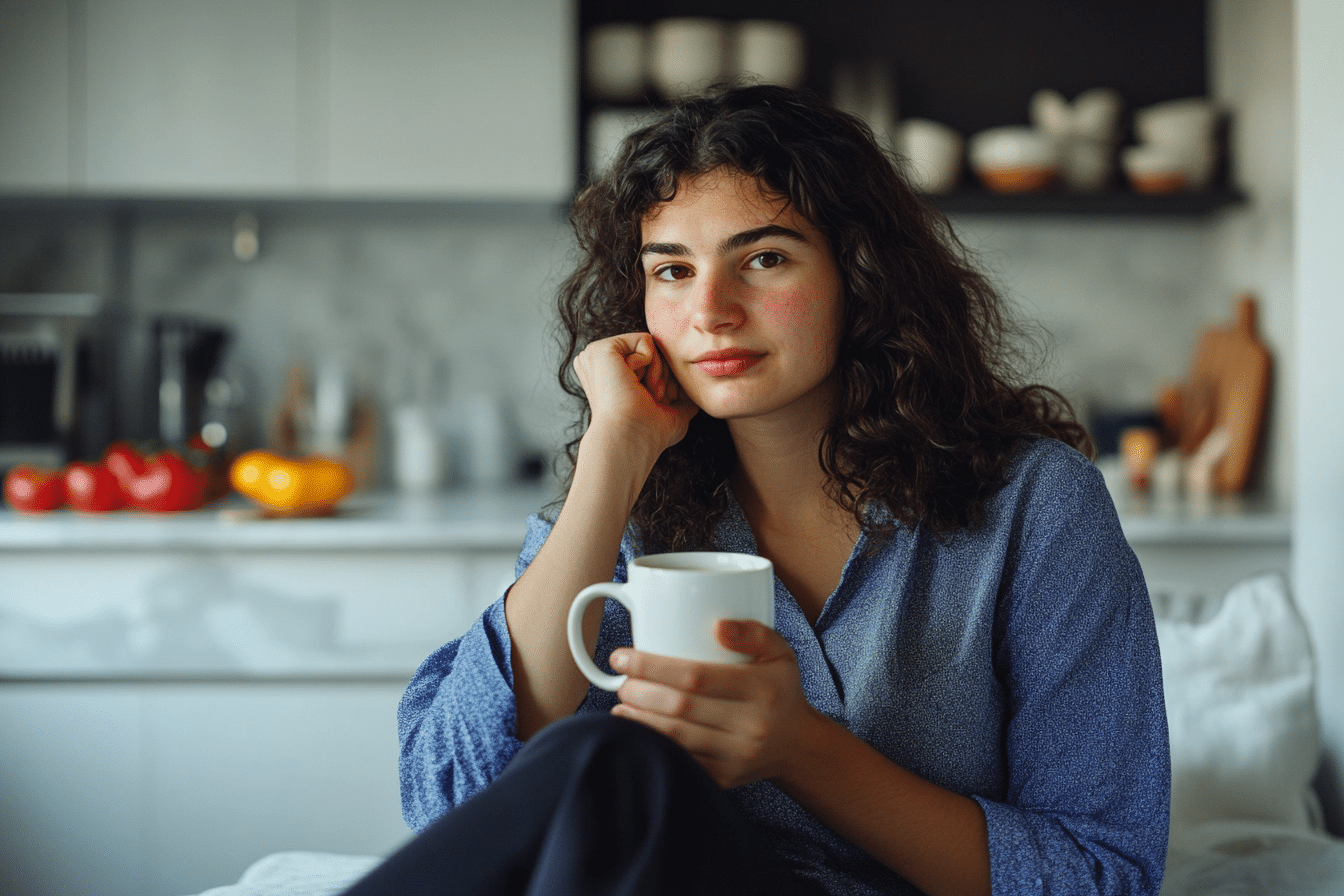 Woman reflecting on Zepbound insomnia in the morning light