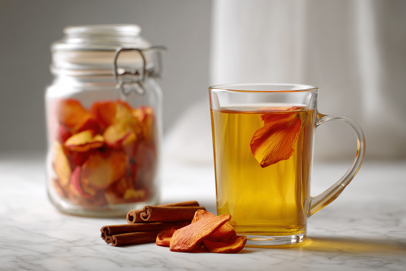 apple peel recipe for weight loss served in white mug