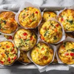 Frozen Wegovy recipe egg muffins on marble background