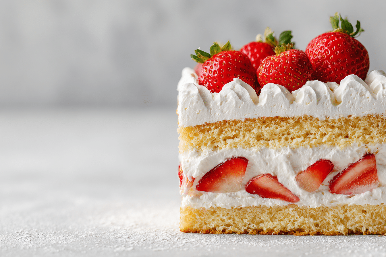 Rosemary’s Bakery Whipped Cream Cake with strawberries