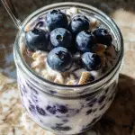 10 Minutes Creamy Blueberry Overnight Oats