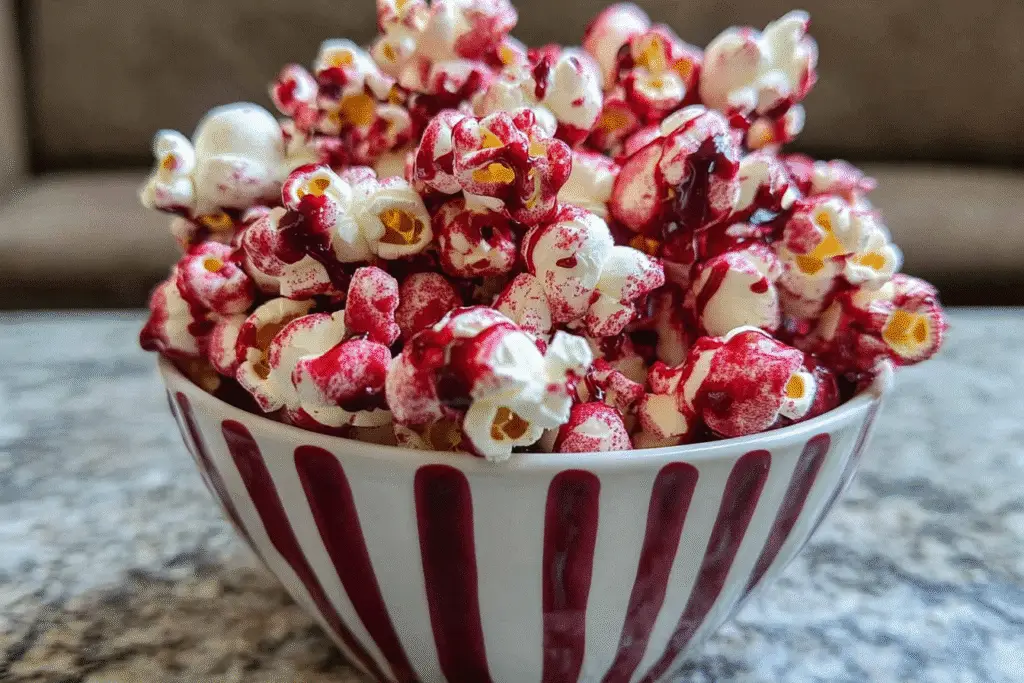 15-Minute Bloody Red Velvet Popcorn