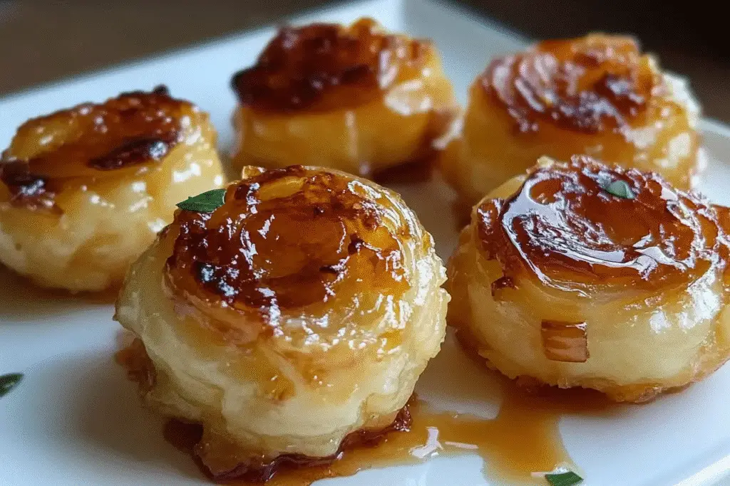 20-Minute Caramelized Onion Gruyere Hot Honey Bites