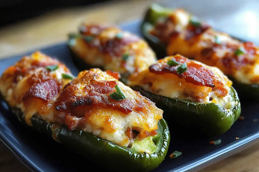 20-Minutes Turkey Bacon Stuffed Jalapeño Peppers