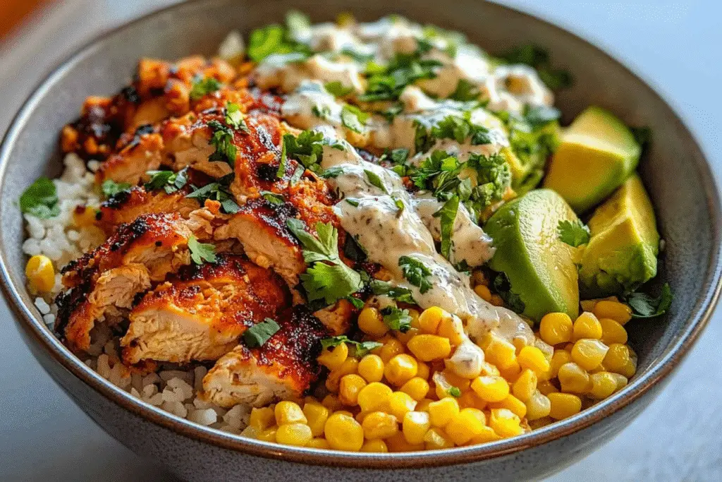 25-Min Street Corn Chicken Rice Bowl