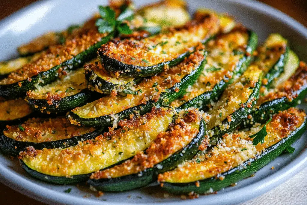 25 Minutes Crispy Parmesan Roasted Zucchini