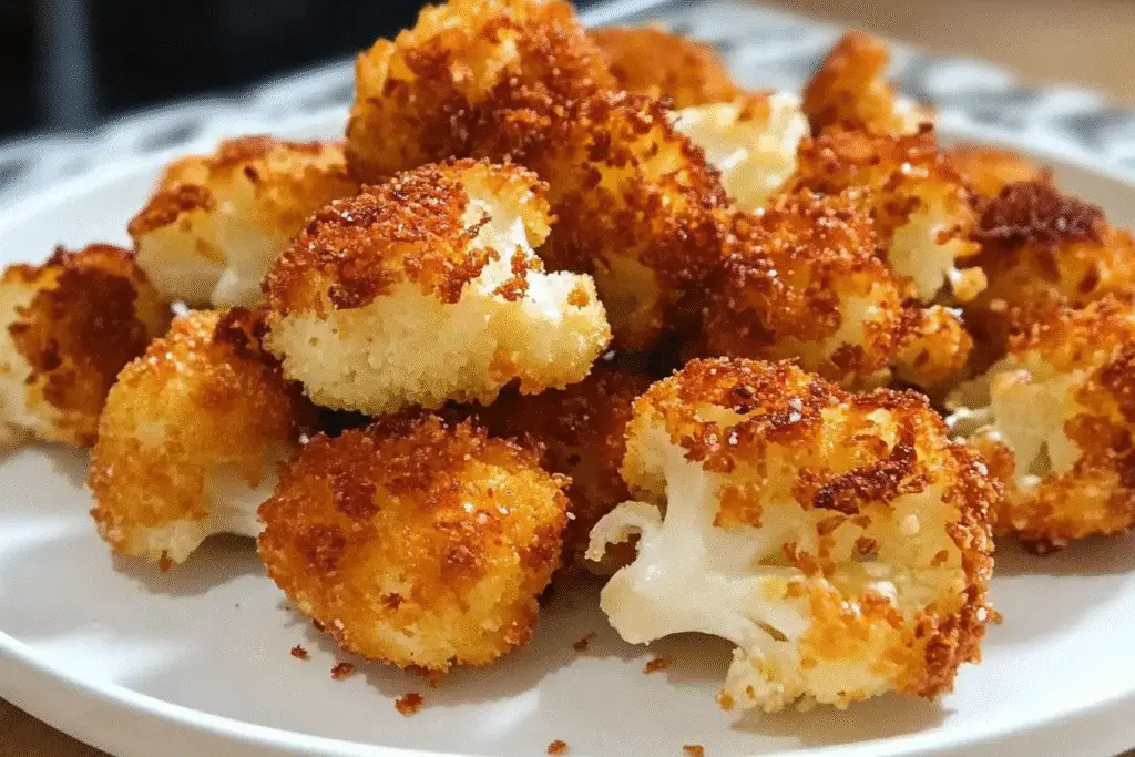 30 Minute Crispy Parmesan Cauliflower Bites