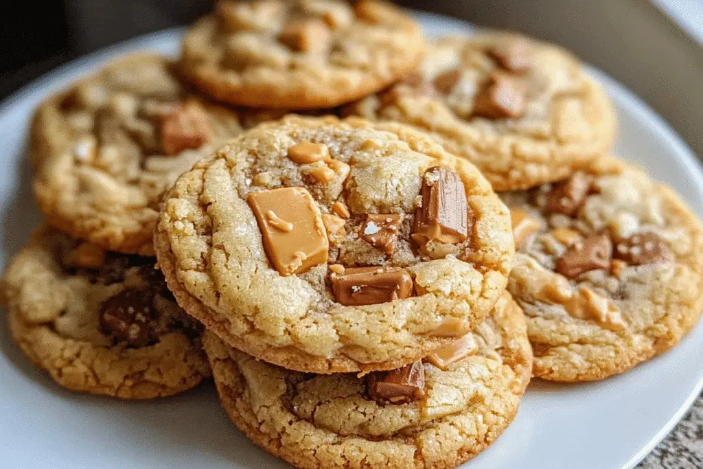 30 Minutes Butterfinger Caramel Cookies