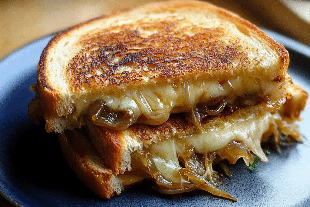 30 Minutes Caramelized Onion Grilled Cheese