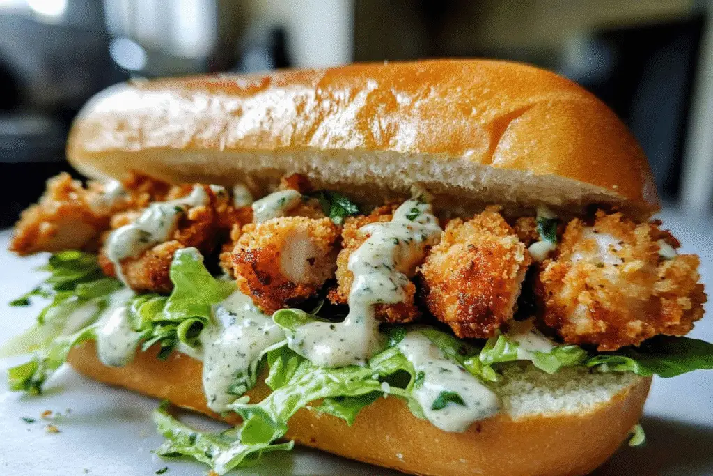 30 Minutes Crispy Chicken Caesar Sandwich