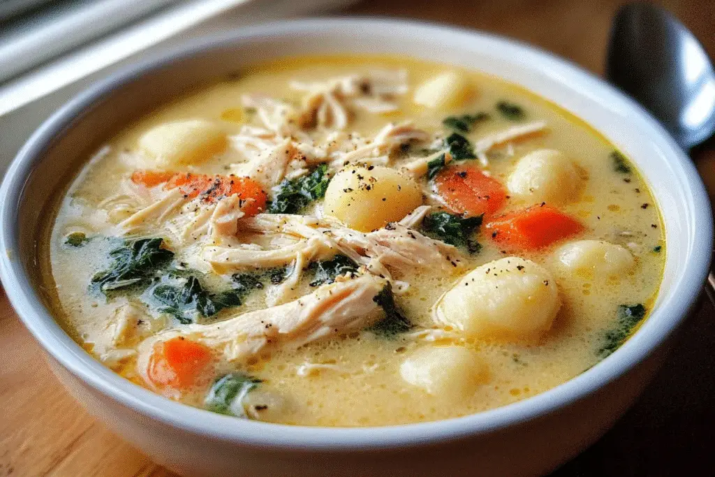 Creamy Crockpot Chicken Gnocchi Soup