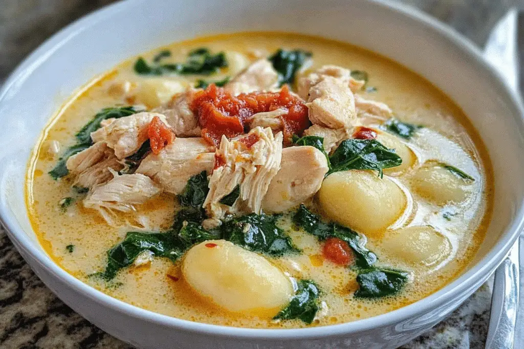 Creamy Marry Me Tuscan Chicken Gnocchi Soup