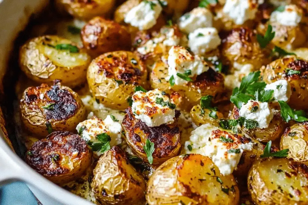 Crispy Greek Feta Roast Potatoes