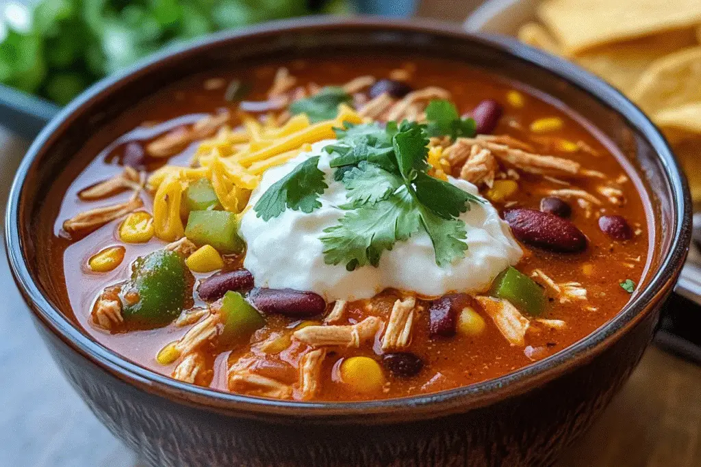 Crockpot Chicken Enchilada Soup