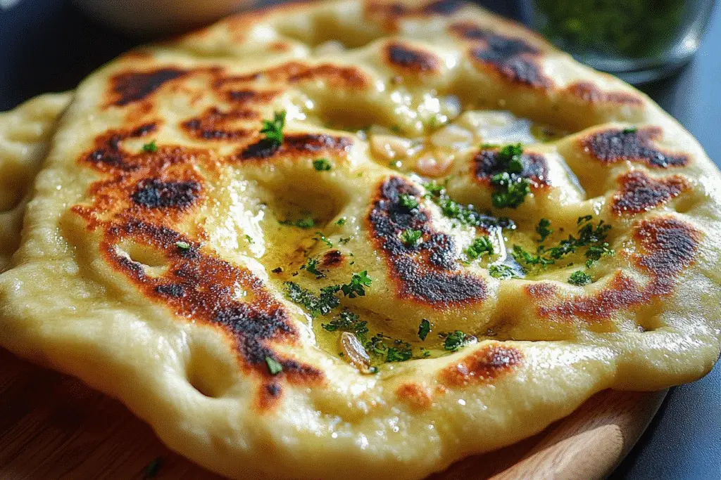 Fluffy Garlic Naan Bread Recipe