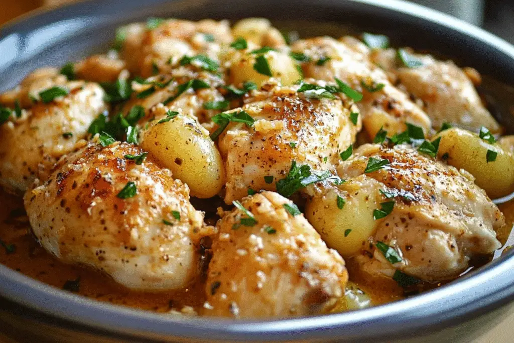 Garlic Parmesan Crockpot Chicken