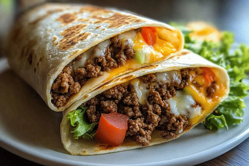 Ground Beef Tortilla Wraps