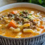 Hearty Macaroni Cheeseburger Soup