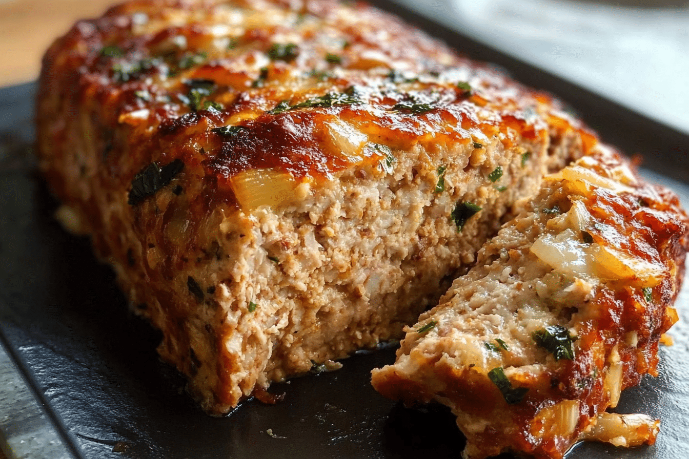 Juicy Garlic Parmesan Chicken Meatloaf