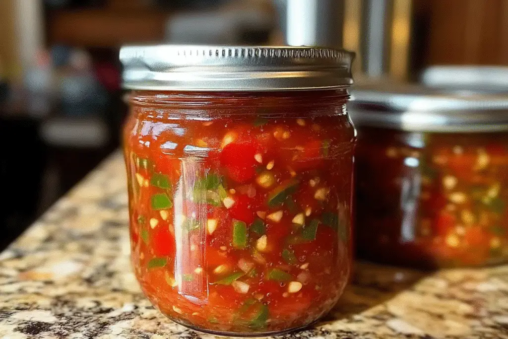 Spicy Tomato Salsa Canning
