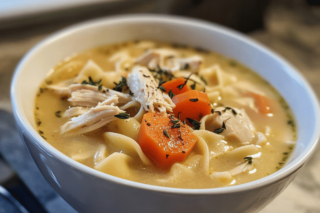30-Minute Creamy Chicken Pasta Soup
