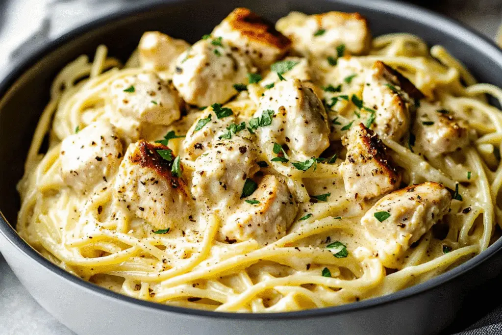 30-Minute Creamy Garlic Parmesan Chicken Pasta