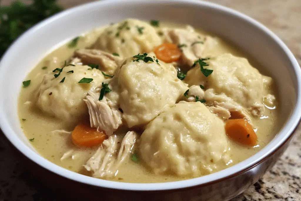6-Ingredient Crockpot Chicken and Dumplings