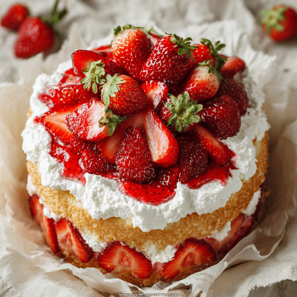 Angel Food Cake with Strawberries