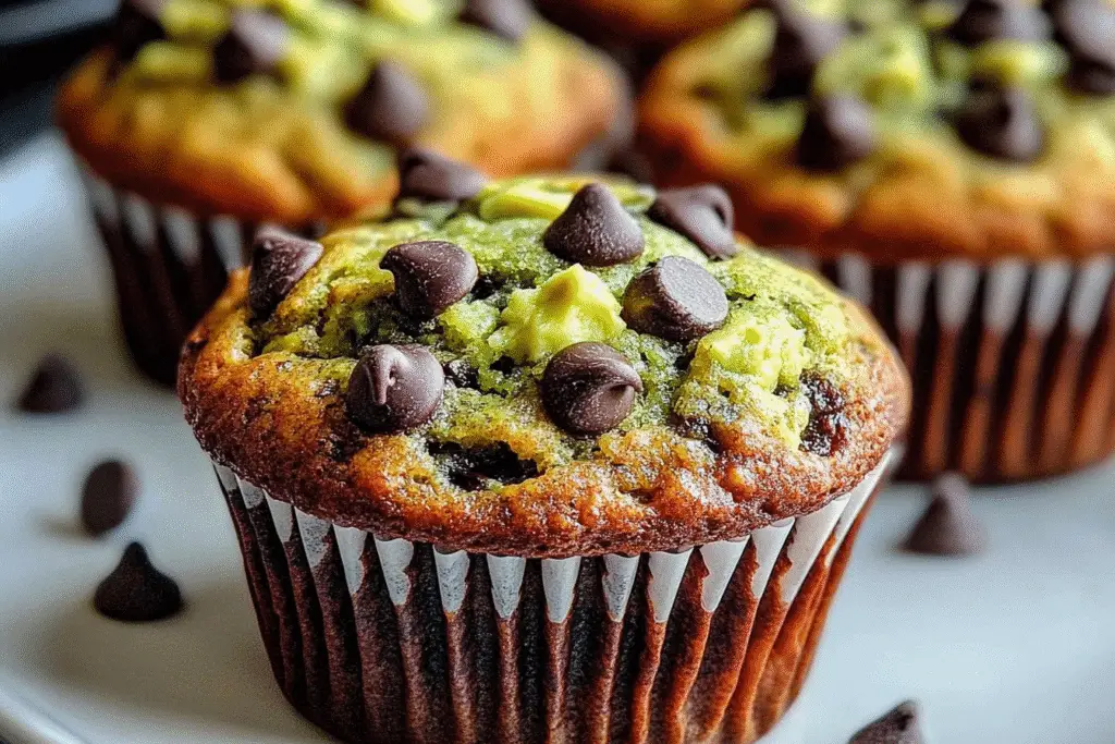 Avocado Chocolate Chip Muffins