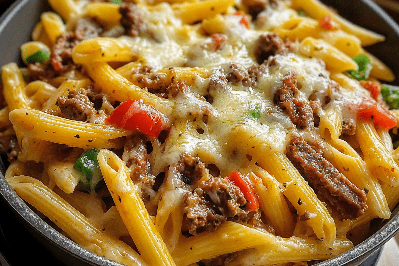 Budget-Friendly Philly Cheesesteak Pasta