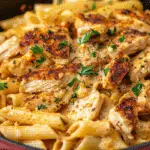 Cajun Chicken Rigatoni with Garlic Mozzarella Sauce