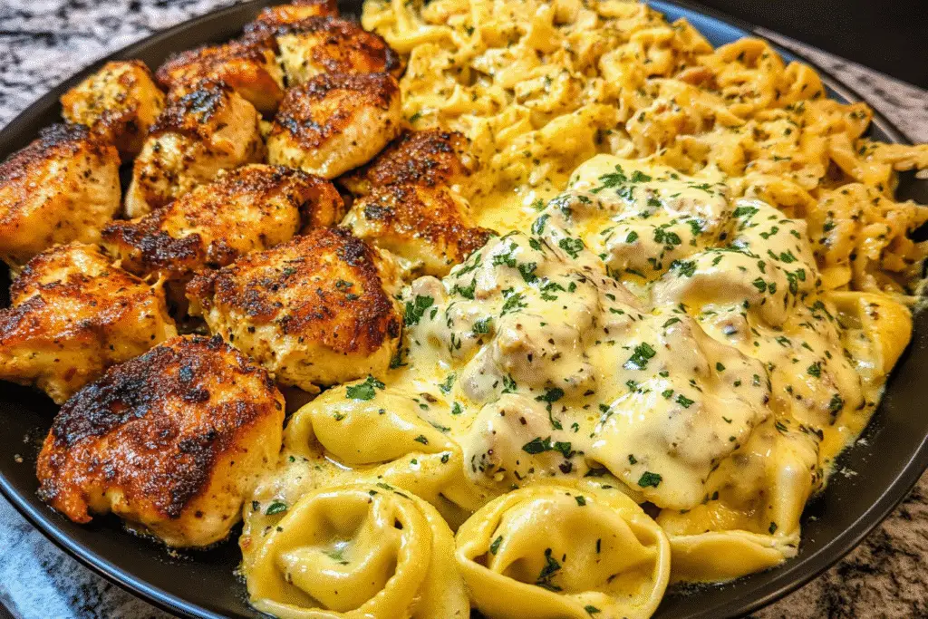 Cajun Chicken Tortellini in Velveeta Garlic Cheese Sauce
