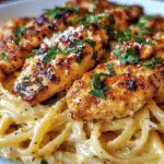 Cajun Chicken and Garlic Parmesan Linguine