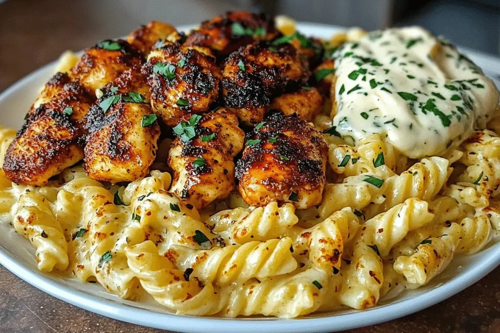 Cajun Garlic Butter Chicken with Parmesan Twisted Pasta
