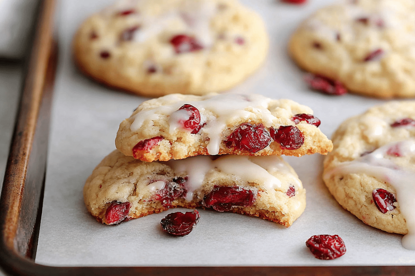 Chewy Christmas Cranberry Orange Cookies