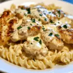 Chicken Rotini Pasta with Mozzarella Garlic Cheese Sauce