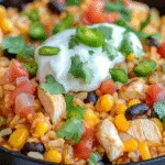 Chicken Taco Rice Skillet Bake