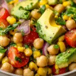 Chickpea Tomato Corn Salad with Avocado